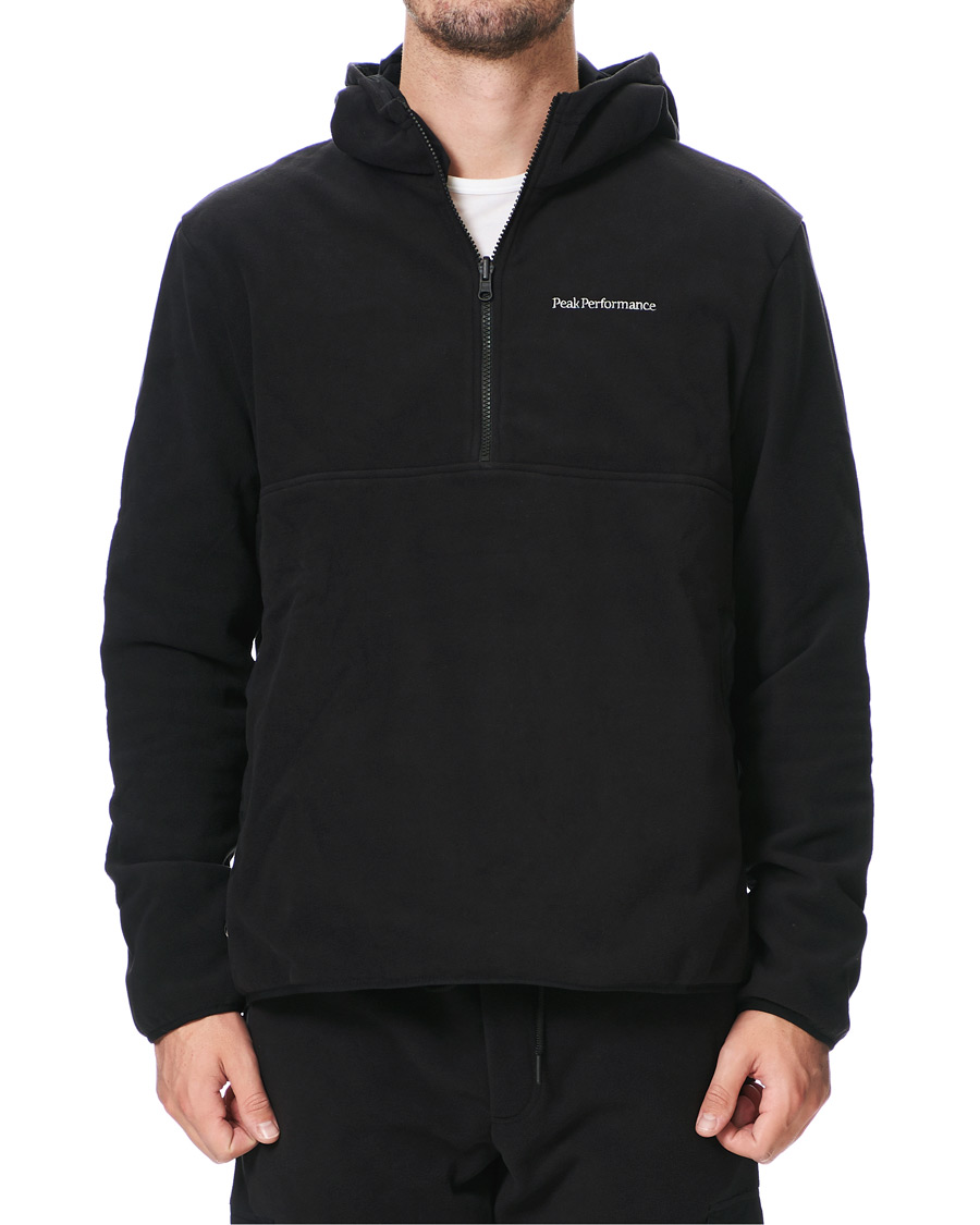 Heren | Truien | Peak Performance | Tech Soft Fleece Reversible Half Zip Hoodie Black