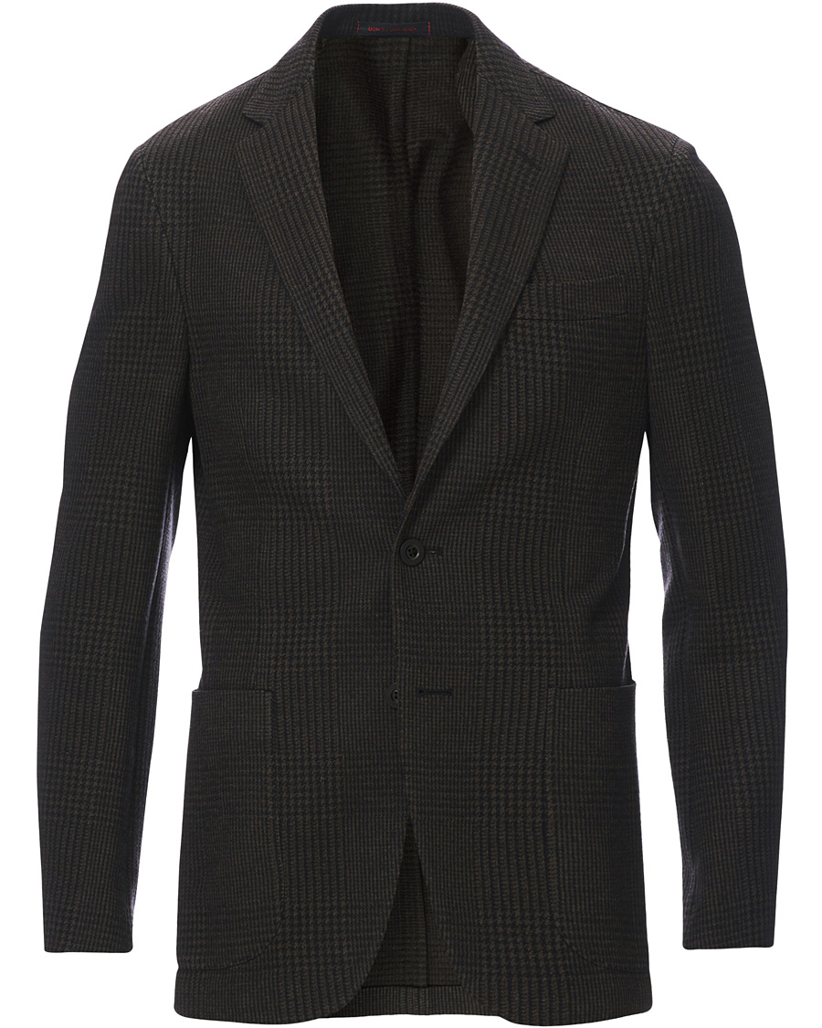 Heren | Blazers | The Gigi | Degas Wool Blend Check Blazer Dark Brown