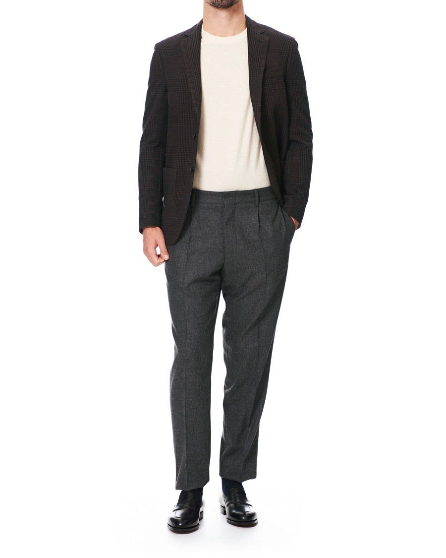 Heren | Blazers | The Gigi | Degas Wool Blend Check Blazer Dark Brown