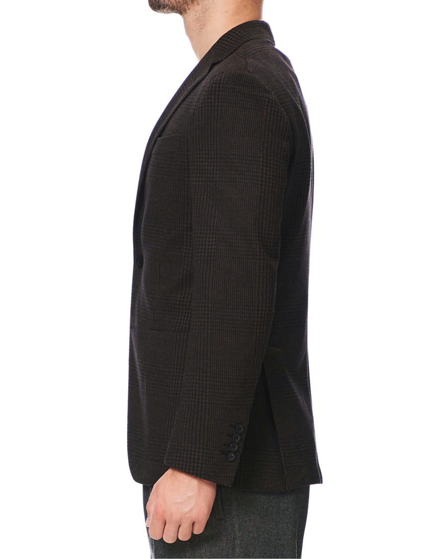 Heren | Blazers | The Gigi | Degas Wool Blend Check Blazer Dark Brown