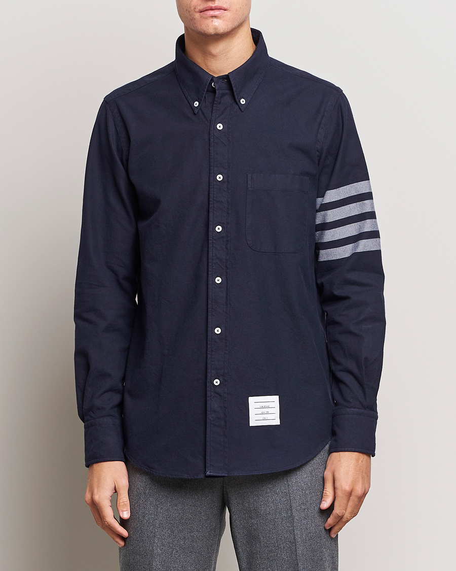 Heren | Thom Browne | Thom Browne | 4 Bar Flannel Shirt Navy