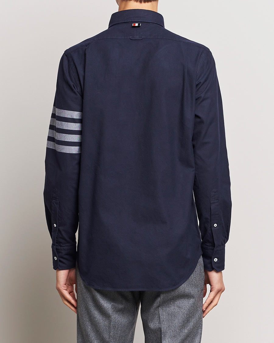 Heren | Overhemden | Thom Browne | 4 Bar Flannel Shirt Navy