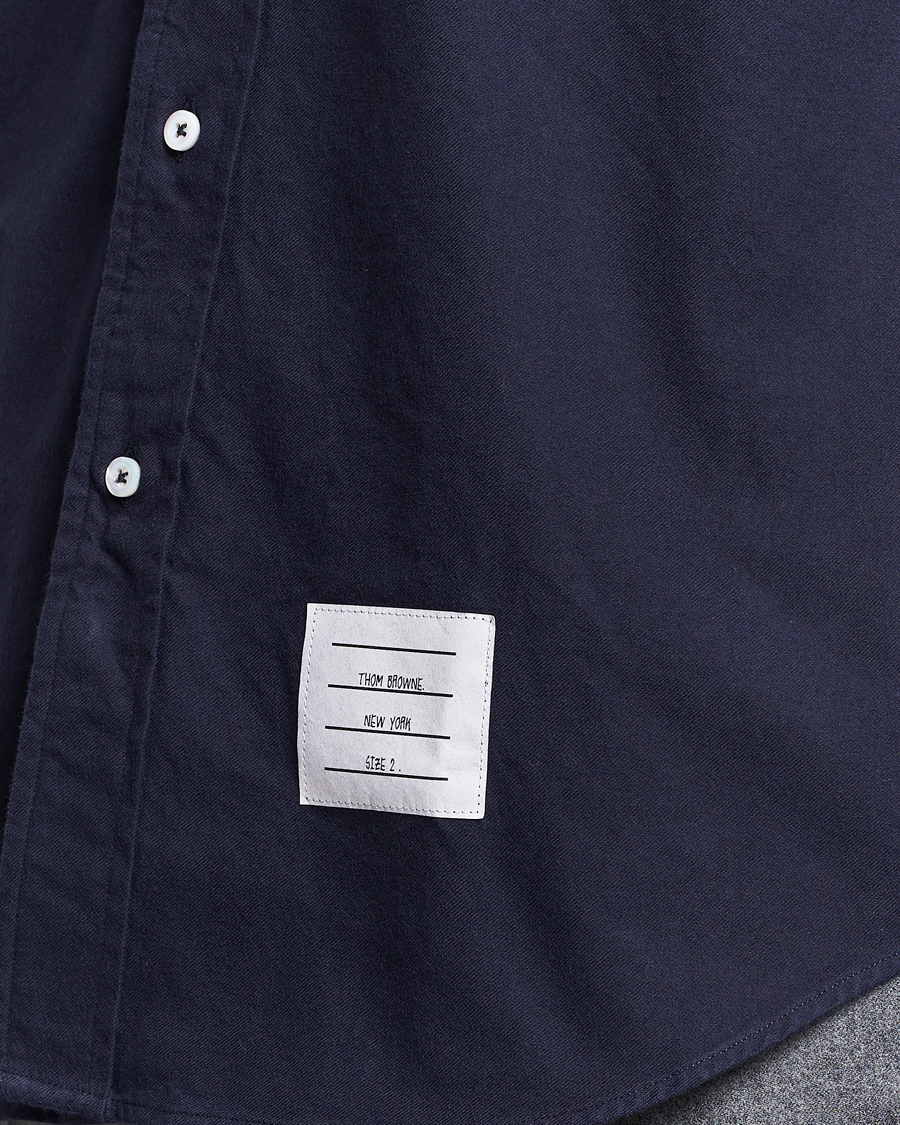 Heren | Overhemden | Thom Browne | 4 Bar Flannel Shirt Navy
