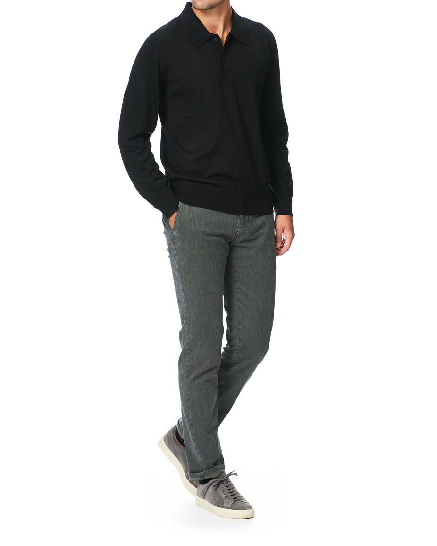 Heren | Truien | Tiger of Sweden | Newton Extra Fine Merino Knitted Polo Black