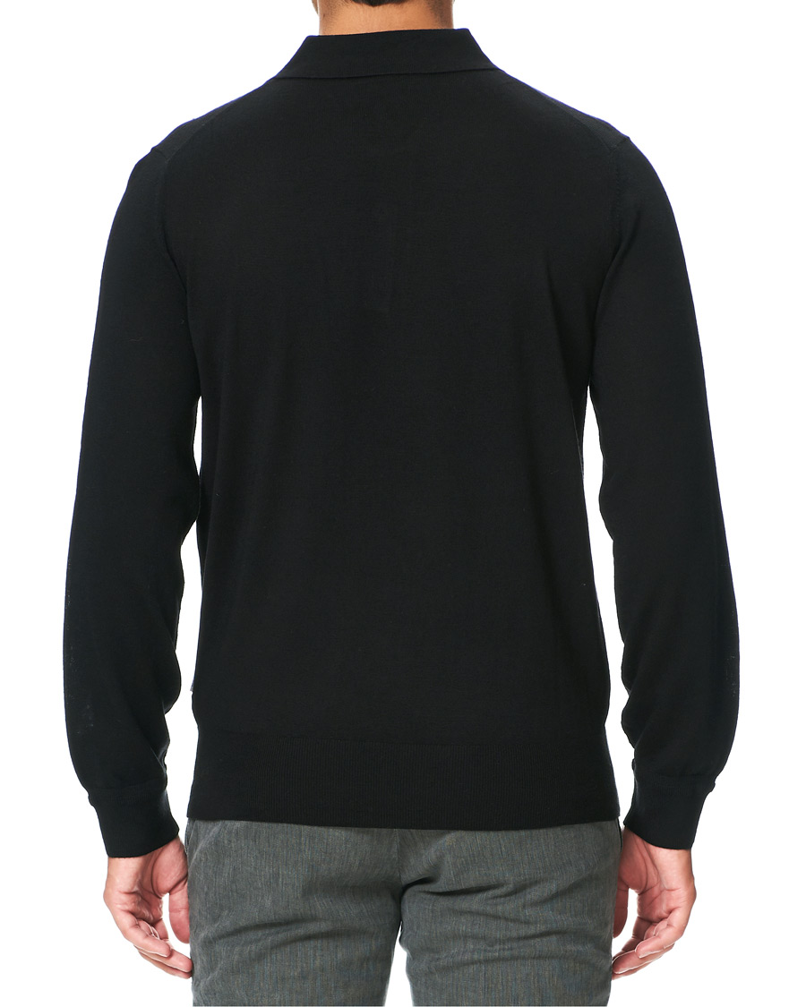 Heren | Truien | Tiger of Sweden | Newton Extra Fine Merino Knitted Polo Black