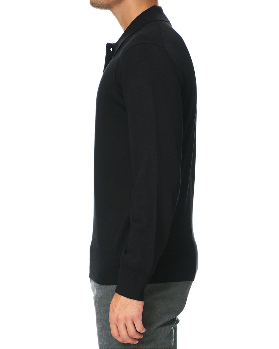 Heren | Truien | Tiger of Sweden | Newton Extra Fine Merino Knitted Polo Black