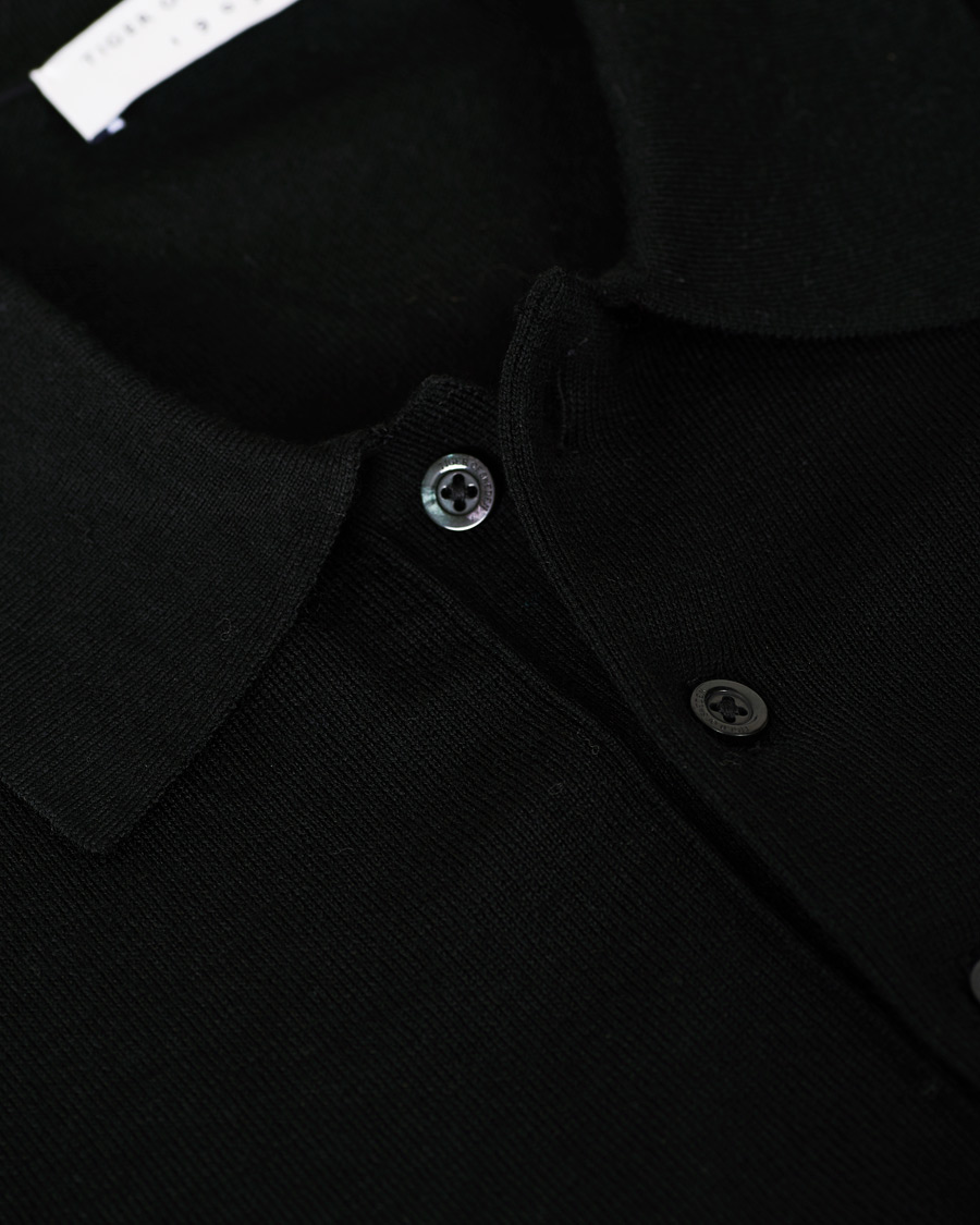 Heren | Truien | Tiger of Sweden | Newton Extra Fine Merino Knitted Polo Black