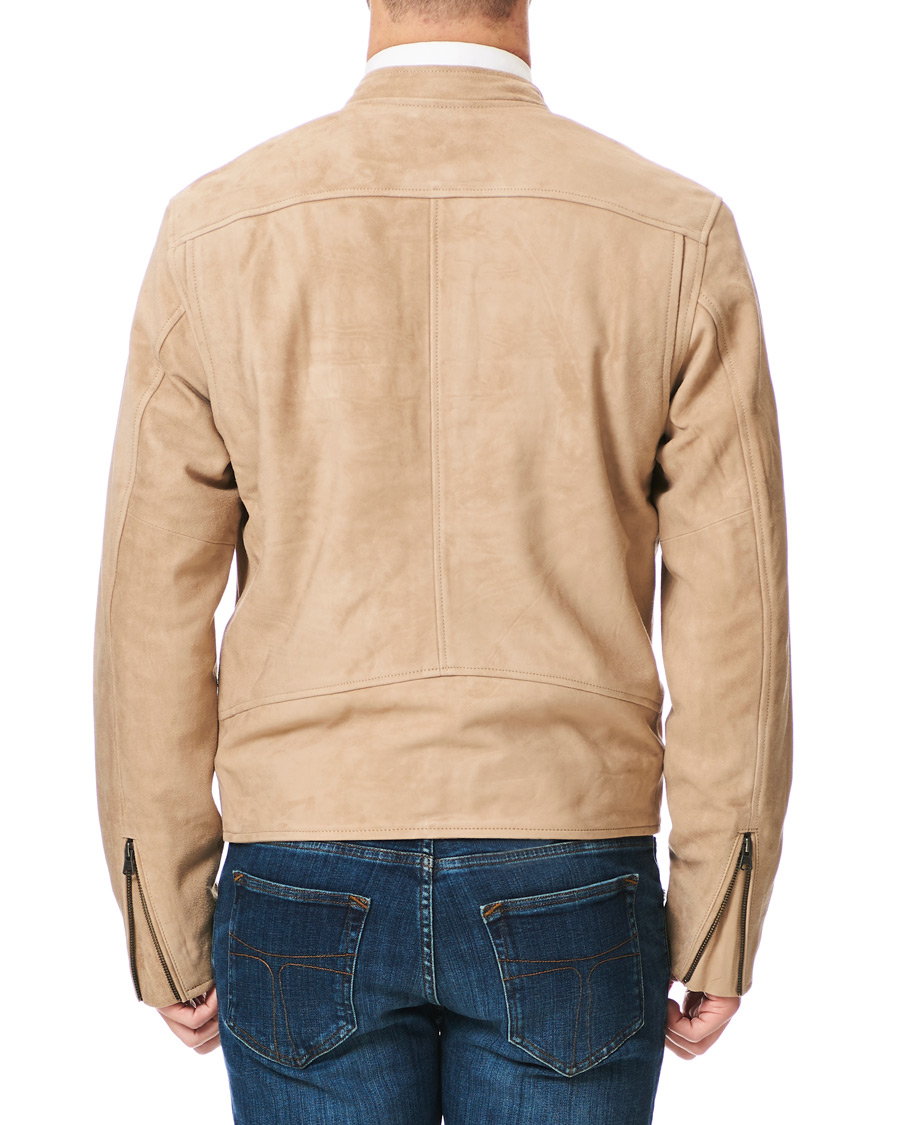 Heren | Jassen | Tiger of Sweden Jeans | Damir Suede Biker Jacket Beige