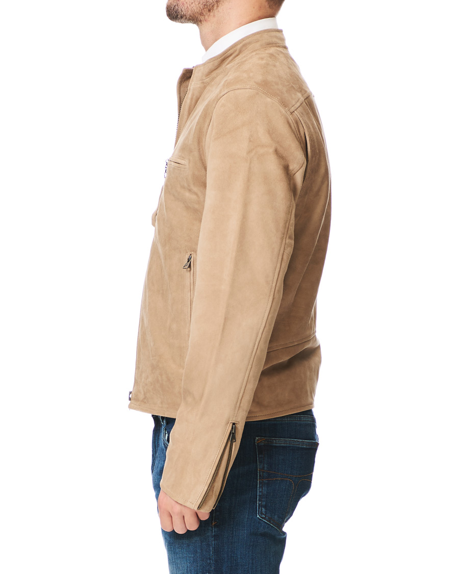 Heren | Jassen | Tiger of Sweden Jeans | Damir Suede Biker Jacket Beige
