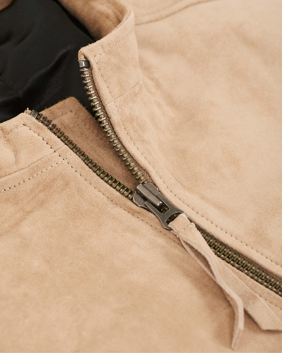 Heren | Jassen | Tiger of Sweden Jeans | Damir Suede Biker Jacket Beige
