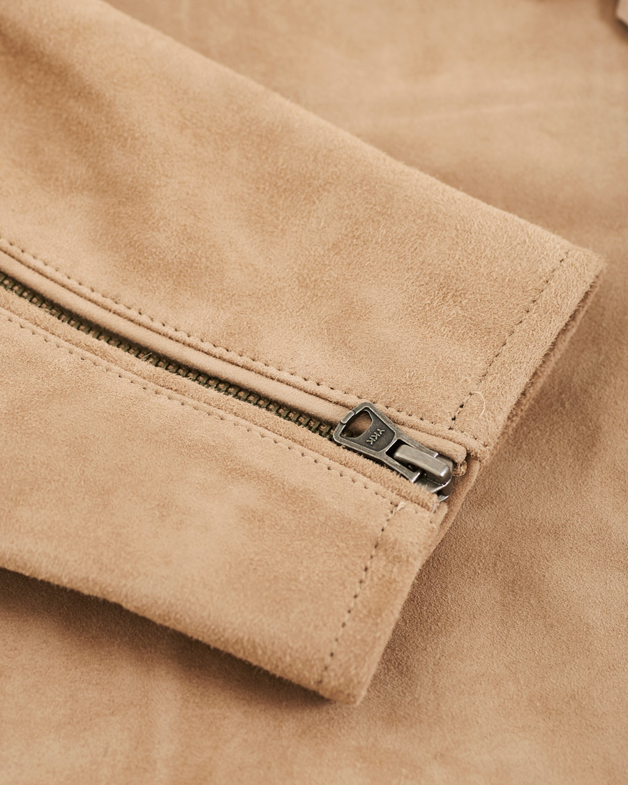 Heren | Jassen | Tiger of Sweden Jeans | Damir Suede Biker Jacket Beige