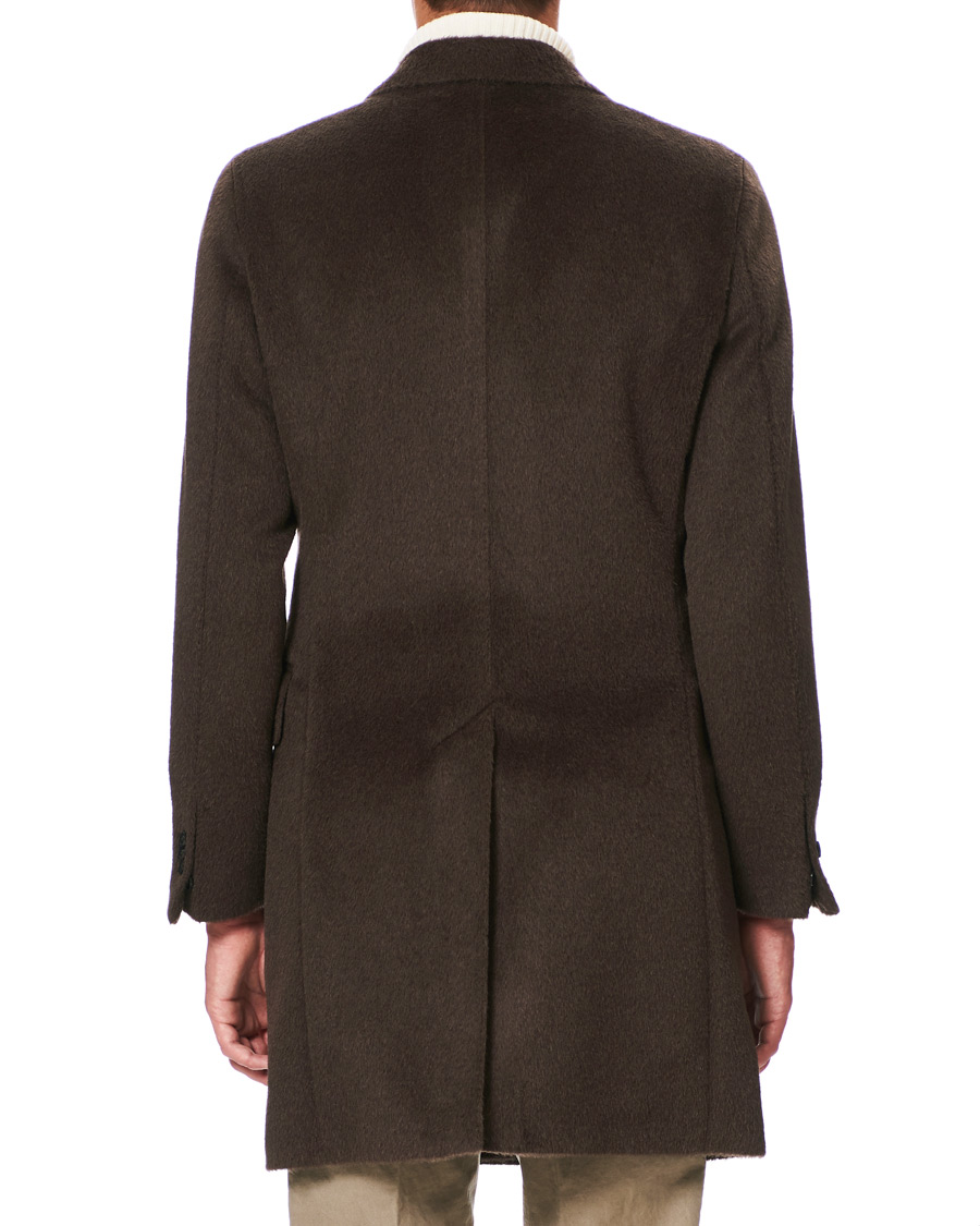 Heren | Jassen | Oscar Jacobson | Saul Delux Llama Wool Double Breasted Coat Brown