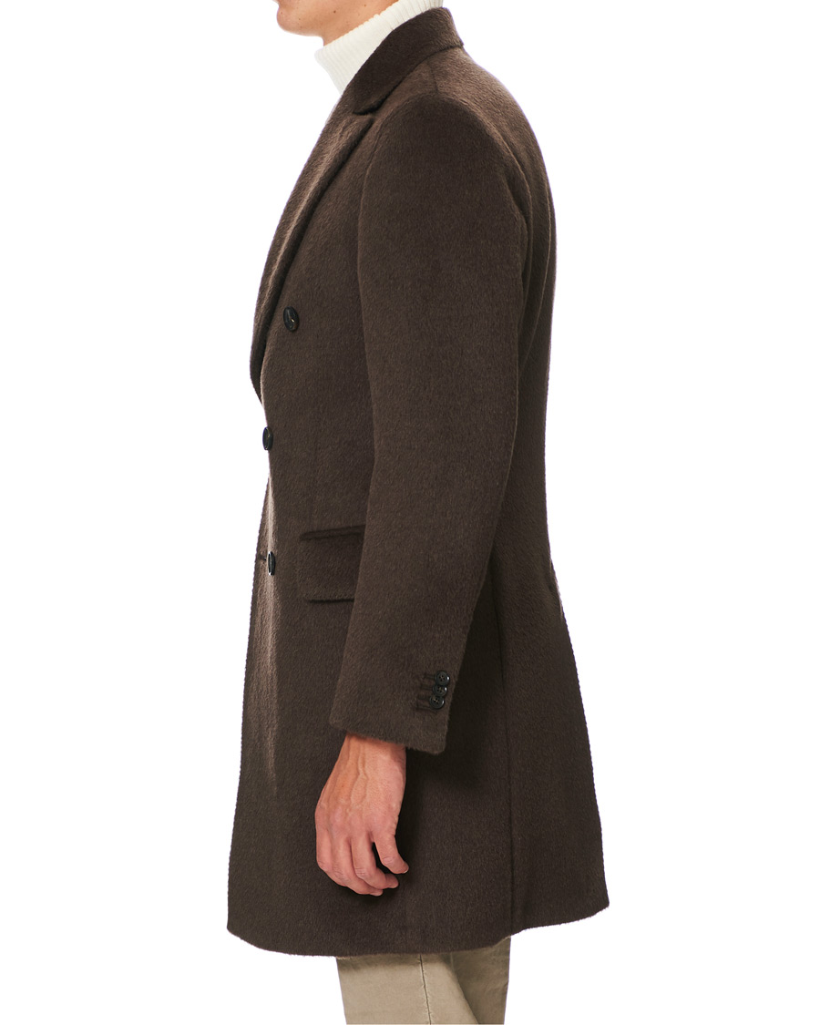 Heren | Jassen | Oscar Jacobson | Saul Delux Llama Wool Double Breasted Coat Brown