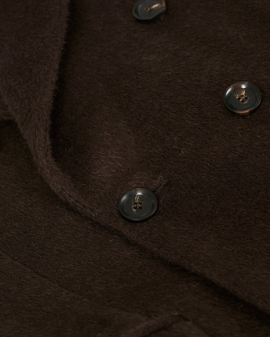 Heren | Jassen | Oscar Jacobson | Saul Delux Llama Wool Double Breasted Coat Brown