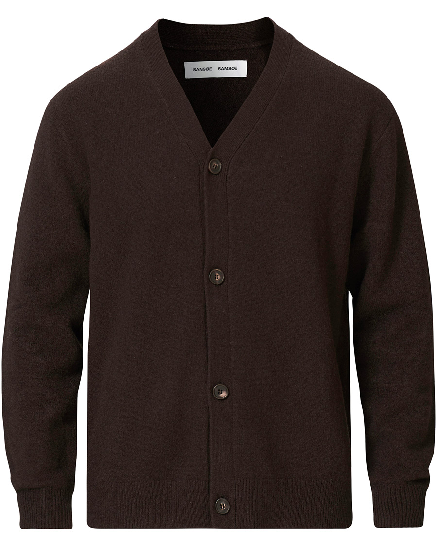 Heren | Truien | Samsøe Samsøe | Samsøe & Samsøe Viktor Knitted Wool Cardigan Mole