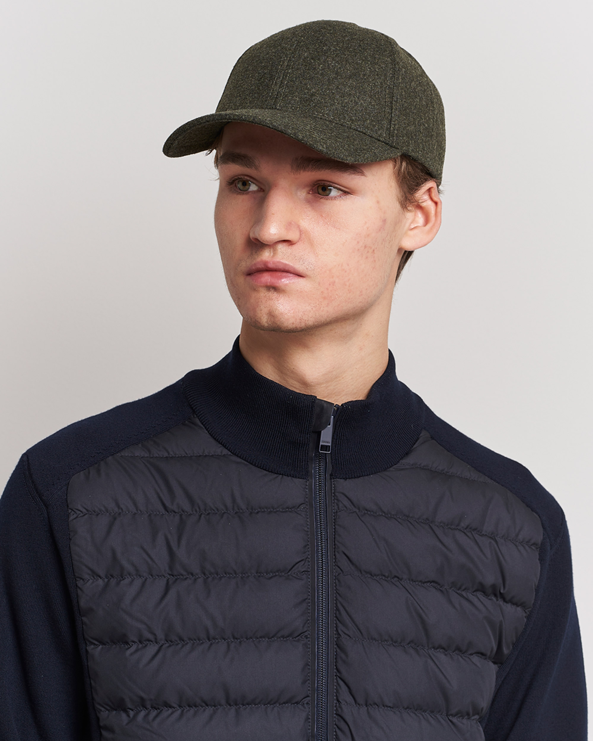 Heren | Contemporary Creators | Varsity Headwear | Flannel Baseball Cap Forest Green