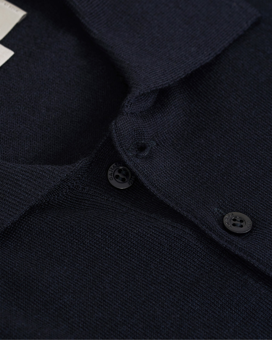 Heren | Truien | Canali | Merino Wool Knitted Polo Navy