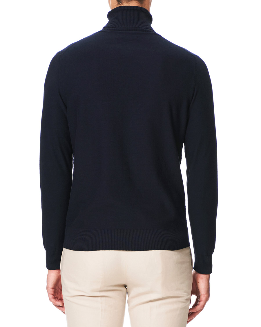 Heren | Truien | Canali | Micro Pattern Turtleneck Navy