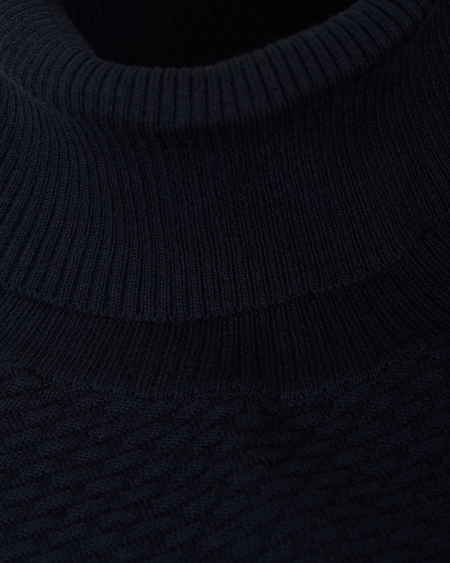 Heren | Truien | Canali | Micro Pattern Turtleneck Navy