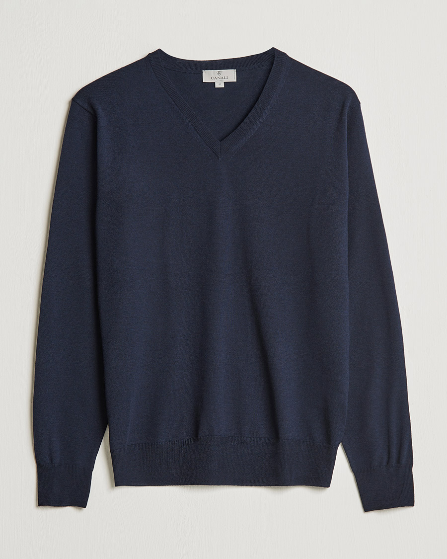 Canali V-neck merino-wool cardigan - Green