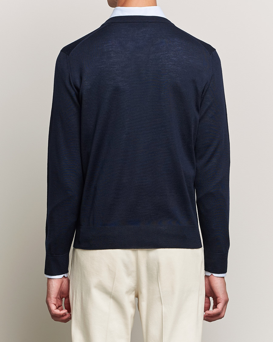 Heren | Truien | Canali | Merino Wool V-Neck Navy