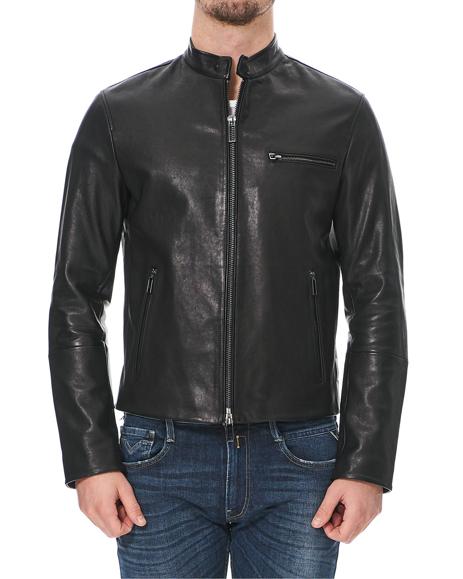 Heren | Jassen | Emporio Armani | Leather Jacket Black