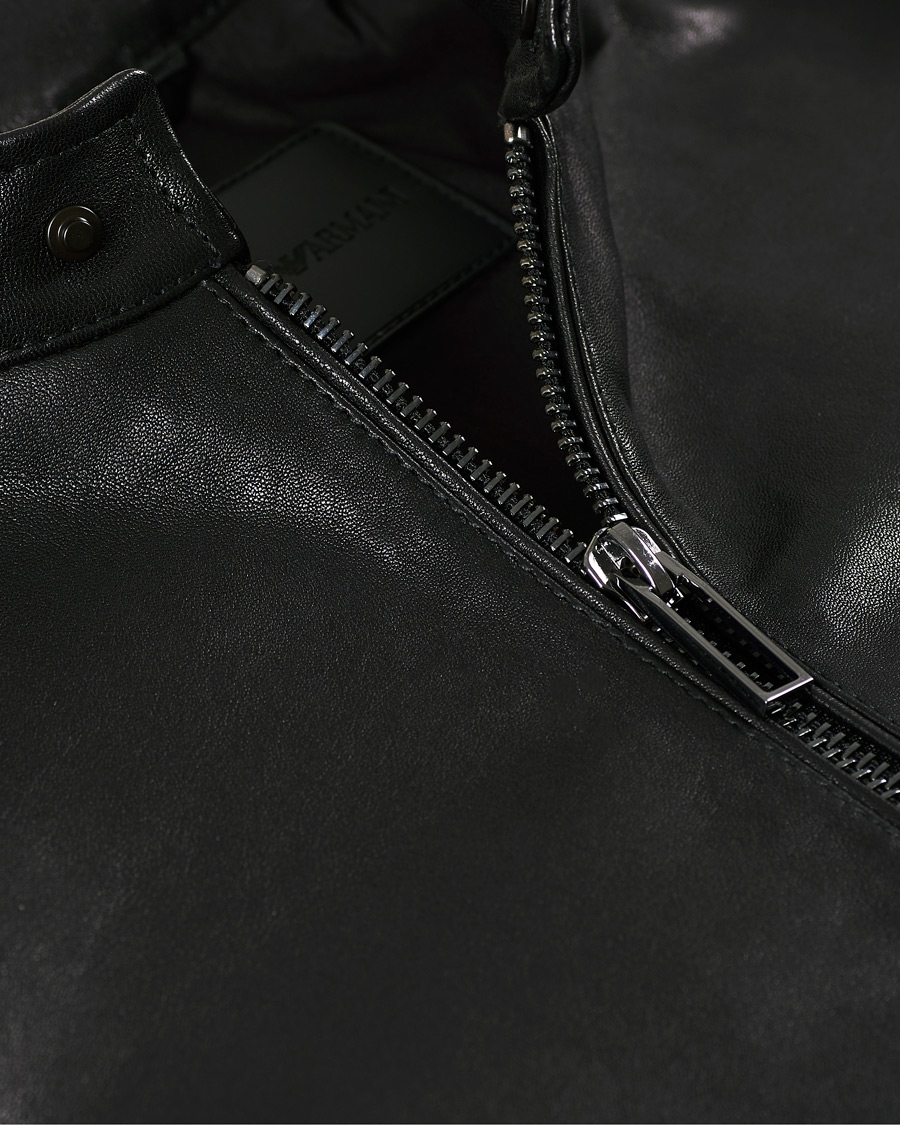 Heren | Jassen | Emporio Armani | Leather Jacket Black