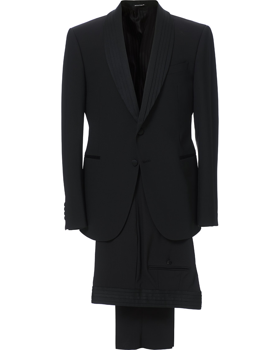 Heren | Pakken | Emporio Armani | Slim Fit Virgon Wool Shawl Collar Tuxedo Black