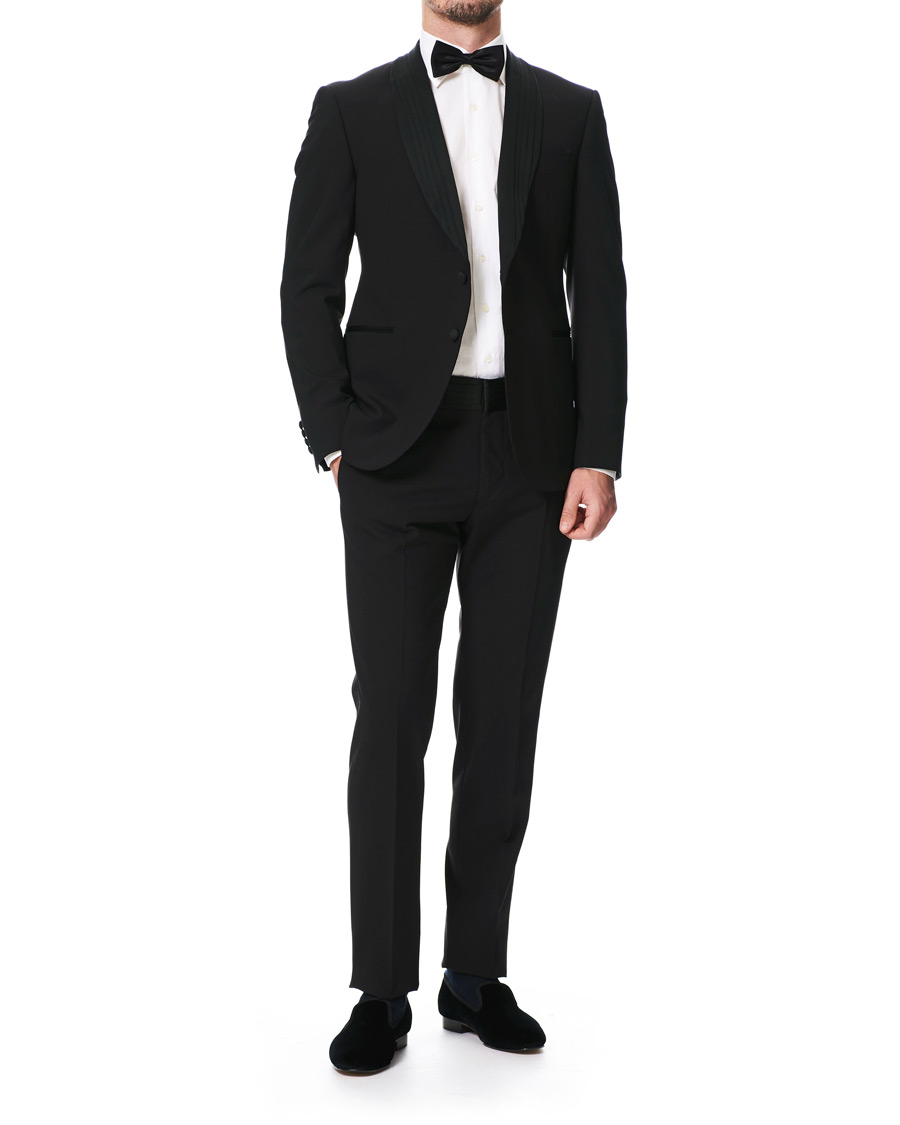 Heren | Pakken | Emporio Armani | Slim Fit Virgon Wool Shawl Collar Tuxedo Black
