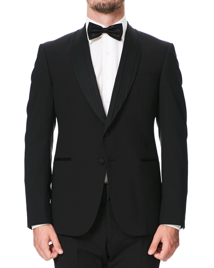 Heren | Pakken | Emporio Armani | Slim Fit Virgon Wool Shawl Collar Tuxedo Black