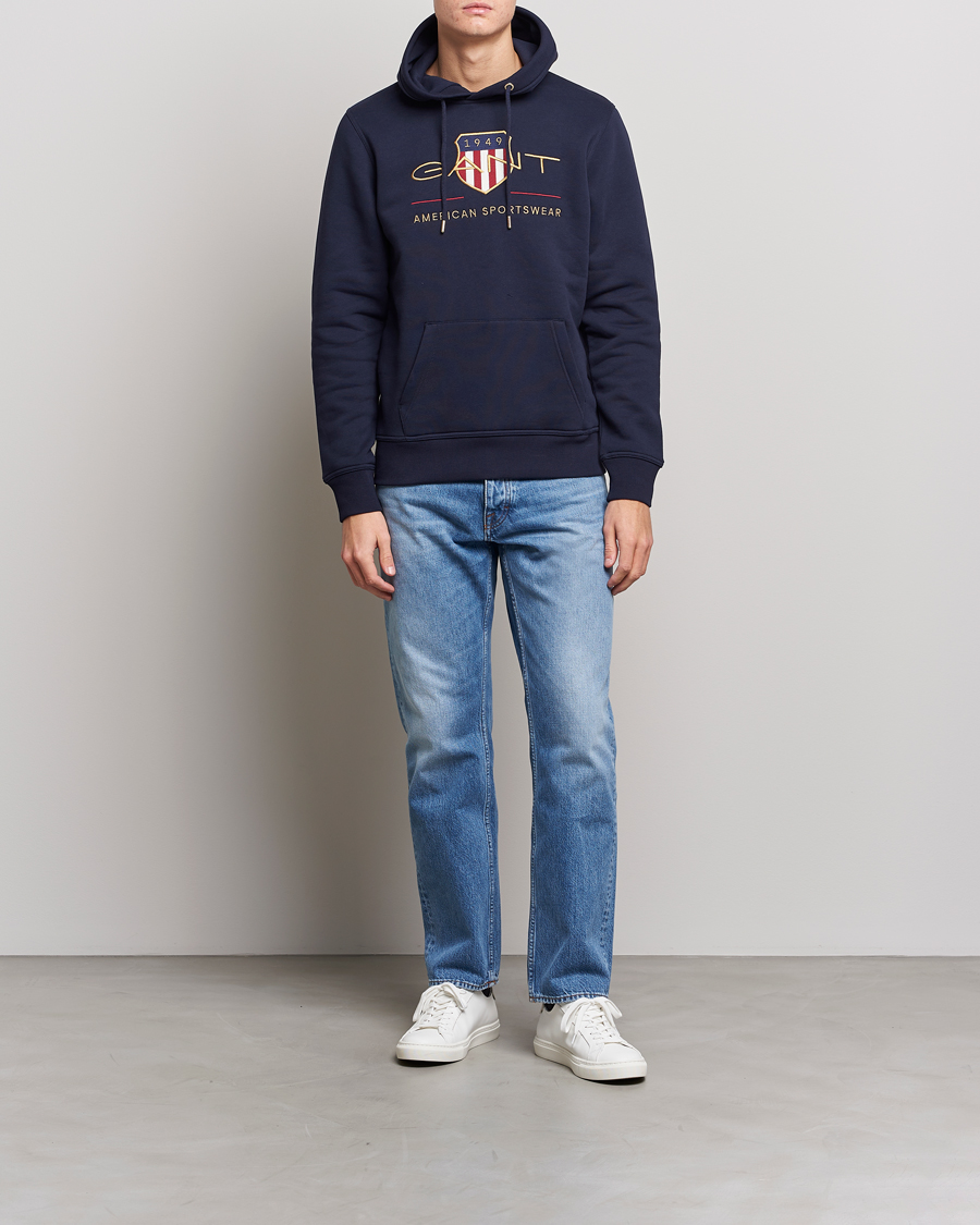 Heren | Truien | GANT | Archive Shield Hoodie Evening Blue