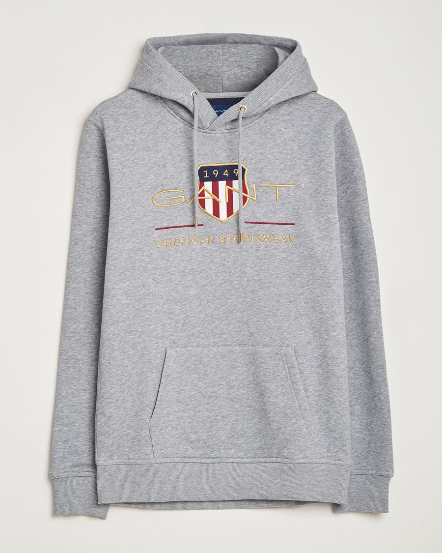 Heren | Truien | GANT | Archive Shield Hoodie Grey Melange