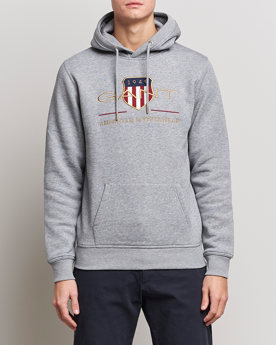 Heren | Truien | GANT | Archive Shield Hoodie Grey Melange