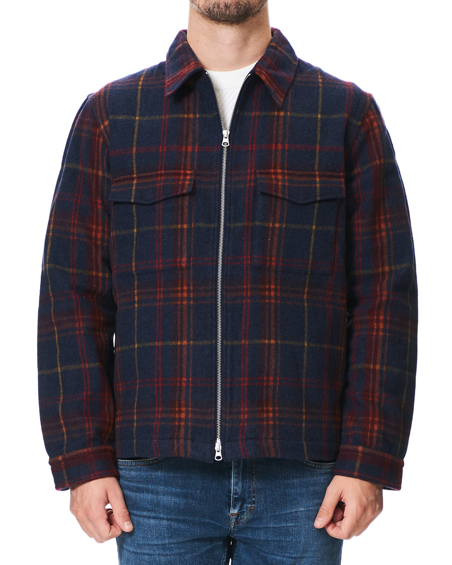 Heren | Overhemden | GANT | Wool Blend Check Zip Overshirt Multi