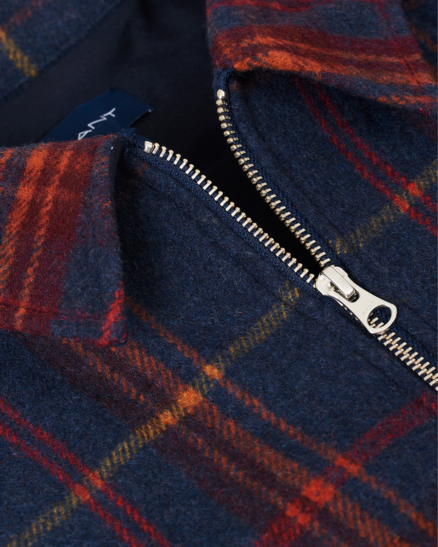 Heren | Overhemden | GANT | Wool Blend Check Zip Overshirt Multi
