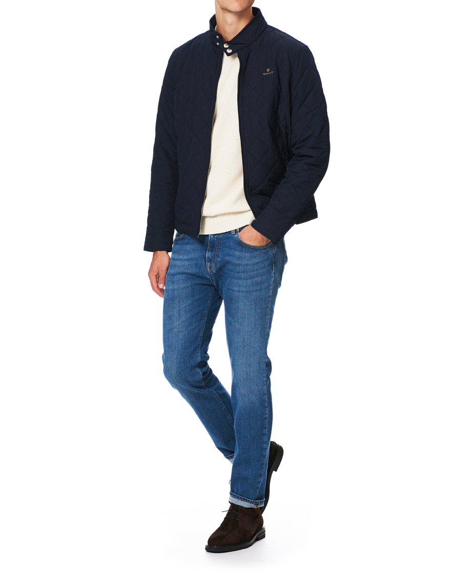 Heren | Jassen | GANT | The Quilted Windcheater Evening Blue