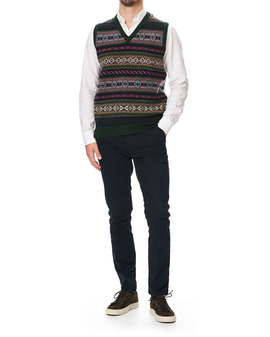 Heren | Truien | GANT | Holiday Fairisle Slipover Tartan Green