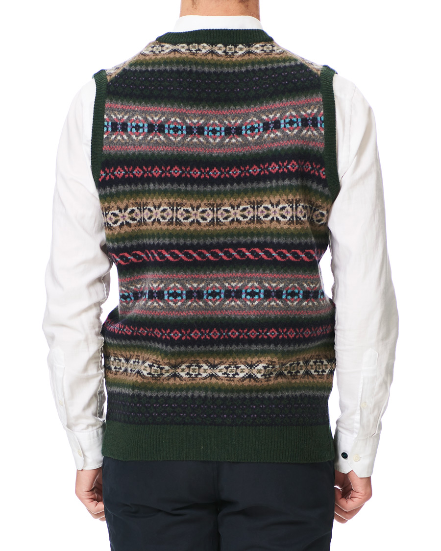 Heren | Truien | GANT | Holiday Fairisle Slipover Tartan Green