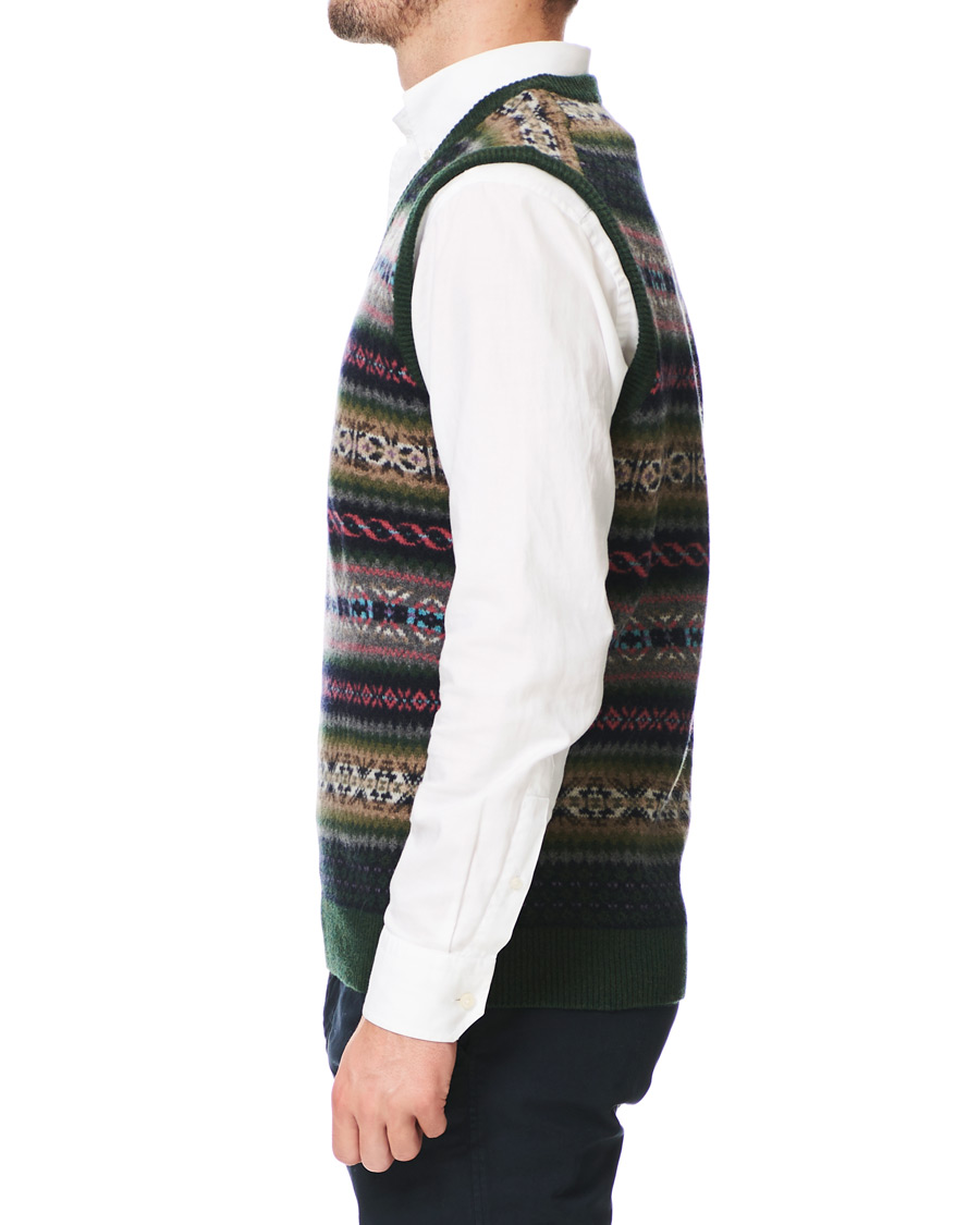 Heren | Truien | GANT | Holiday Fairisle Slipover Tartan Green