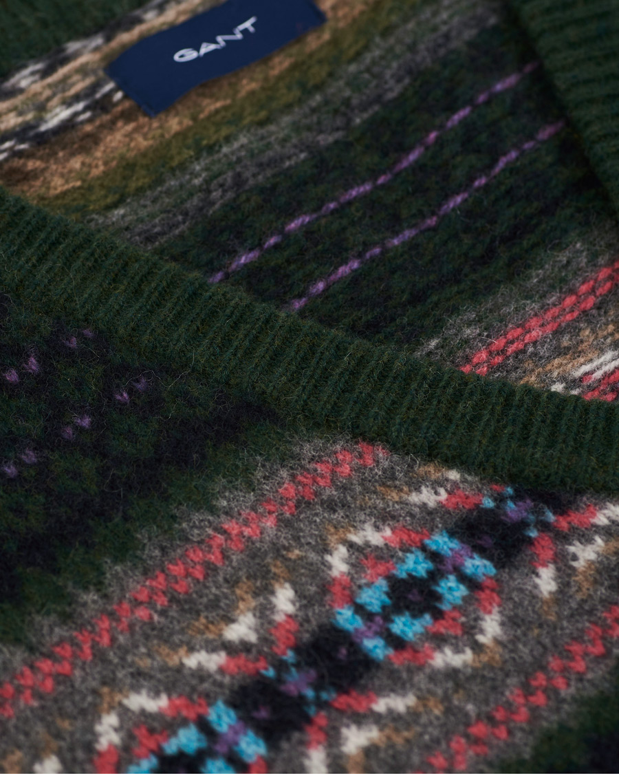 Heren | Truien | GANT | Holiday Fairisle Slipover Tartan Green