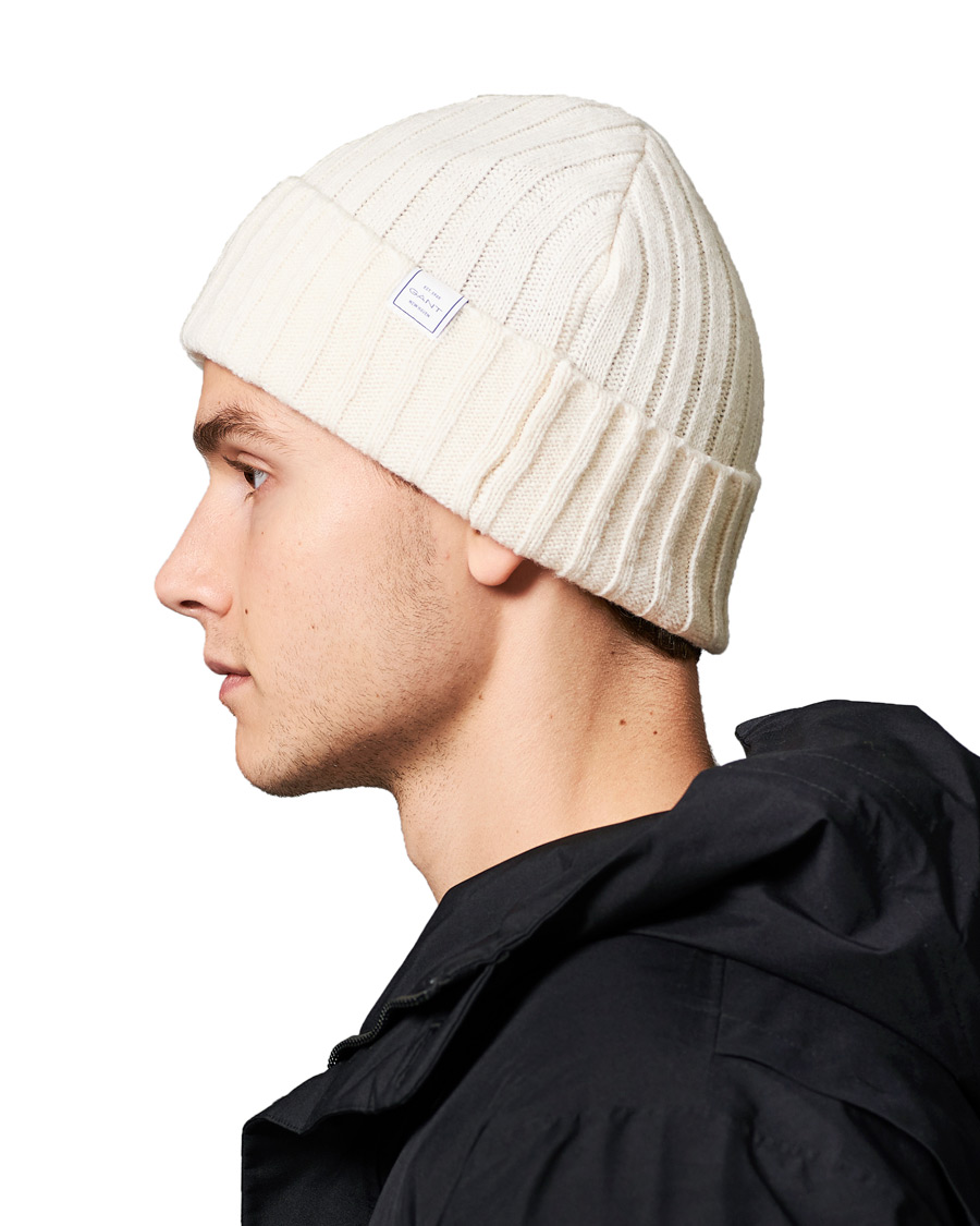 Heren | GANT Fishermans Beanie Creme | GANT | Fishermans Beanie Creme