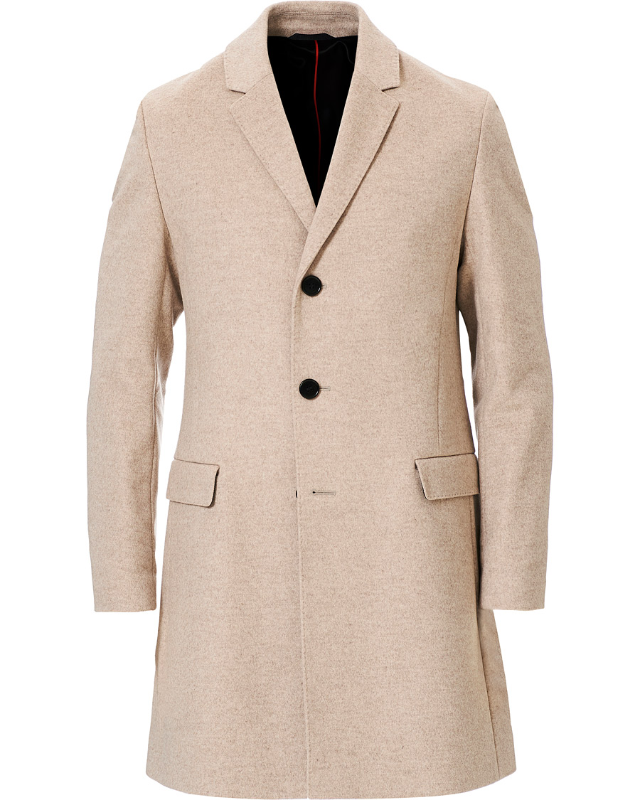 Heren | Jassen | HUGO | Migor Wool Coat Light Beige