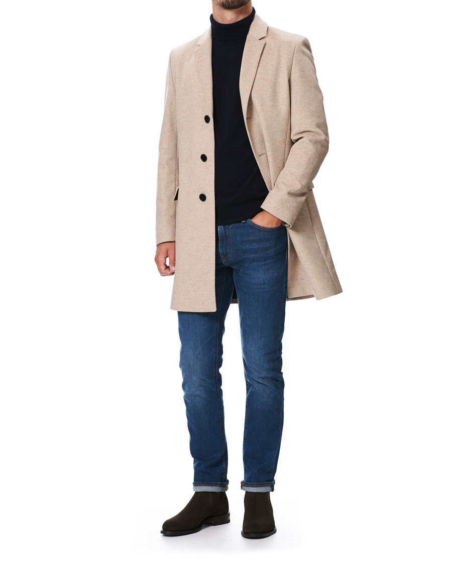 Heren | Jassen | HUGO | Migor Wool Coat Light Beige