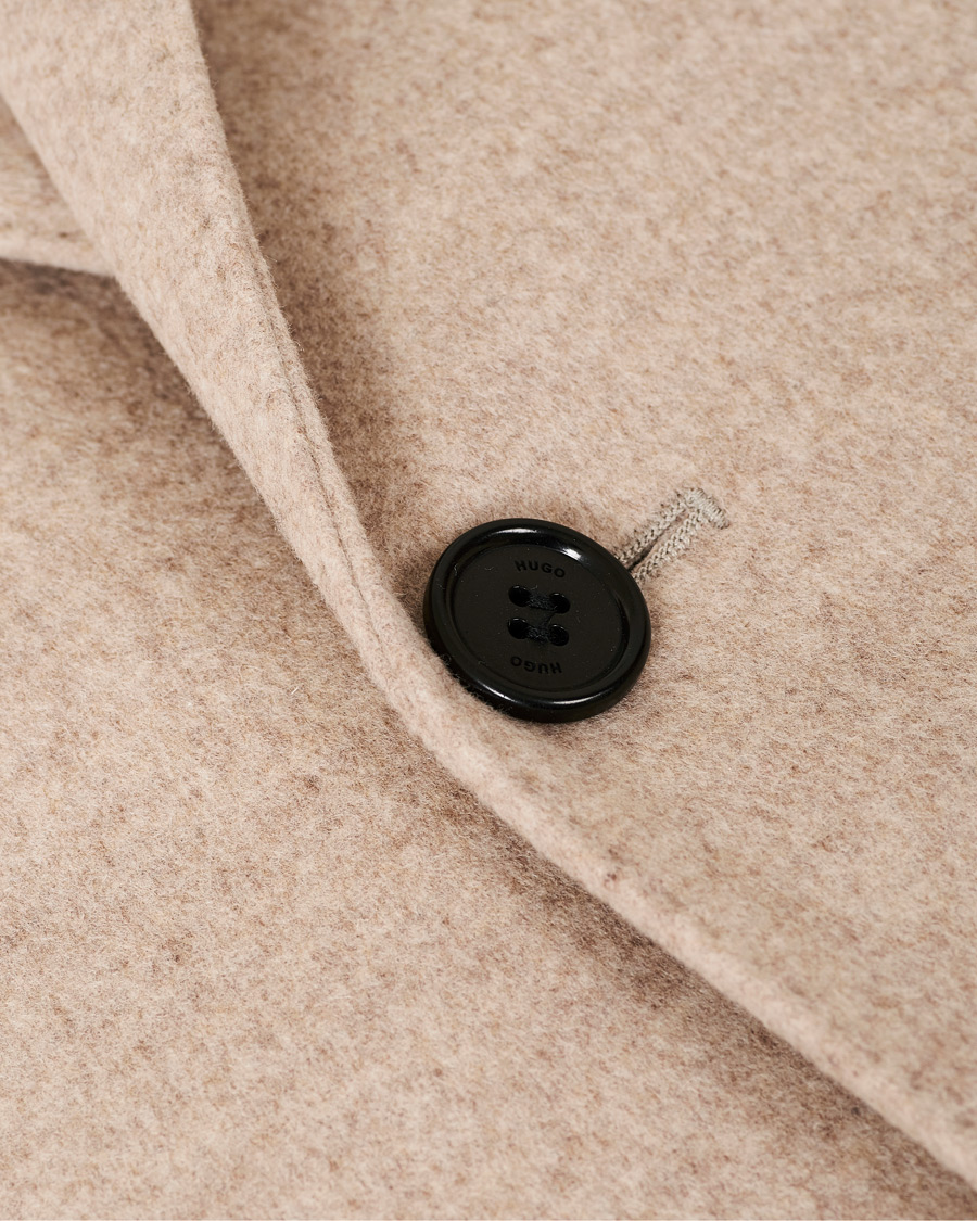 Heren | Jassen | HUGO | Migor Wool Coat Light Beige