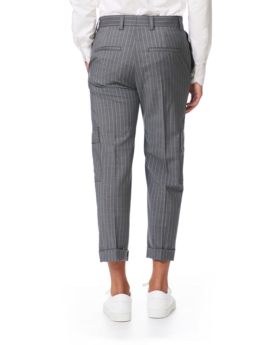 Heren | Broeken | HUGO | Falko Striped Turn Up Cargo Pants Silver