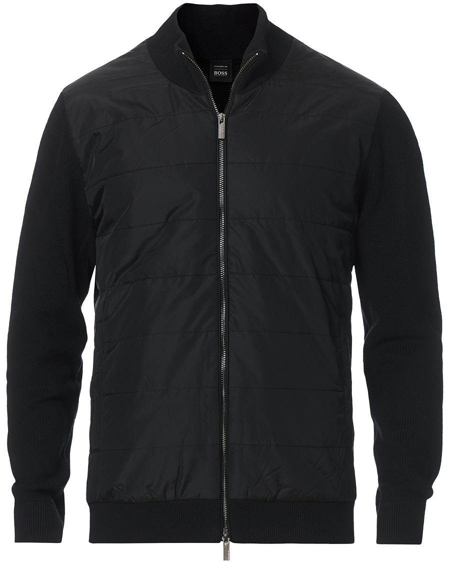 Heren | Truien | BOSS BLACK | BOSS Porsche Capsule Mandor Hybrid Full Zip Black