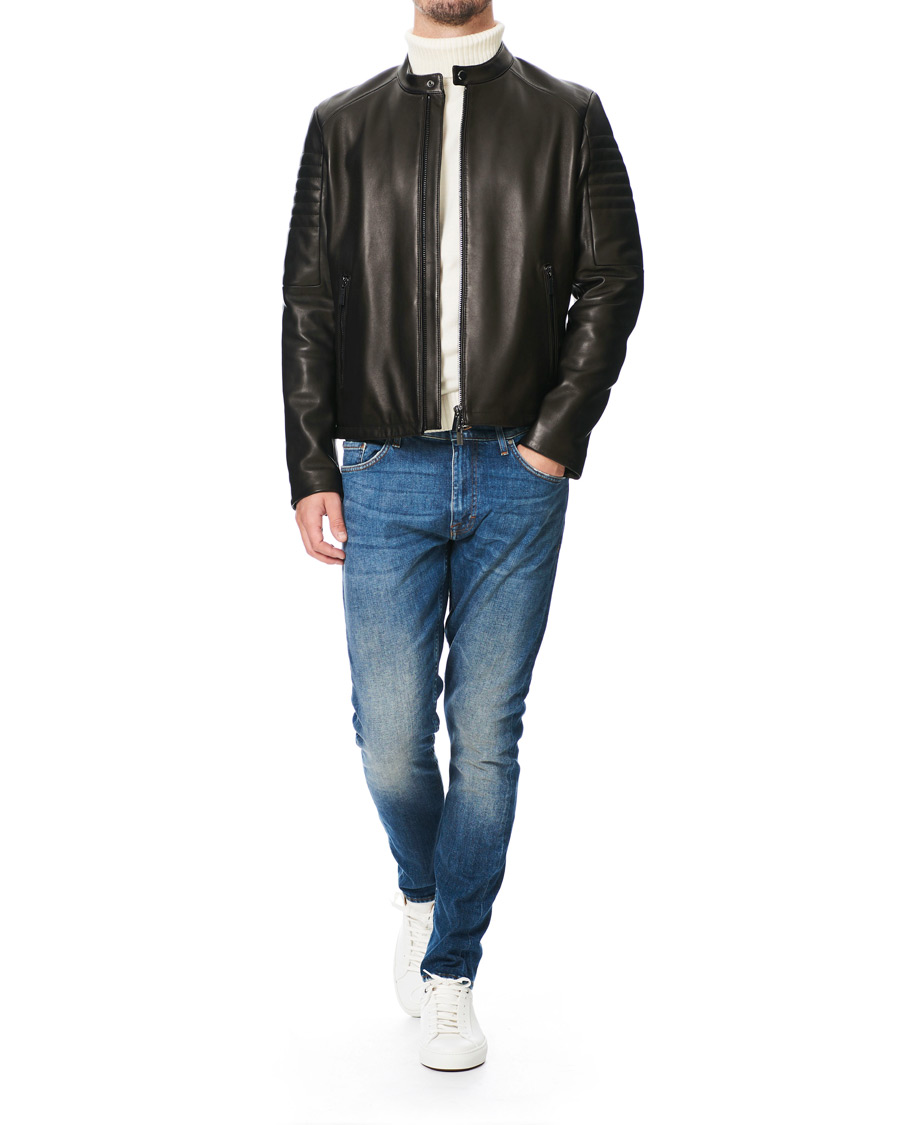 Heren | Jassen | BOSS BLACK | BOSS Porsche Capsule Noptem Leather Jacket Black