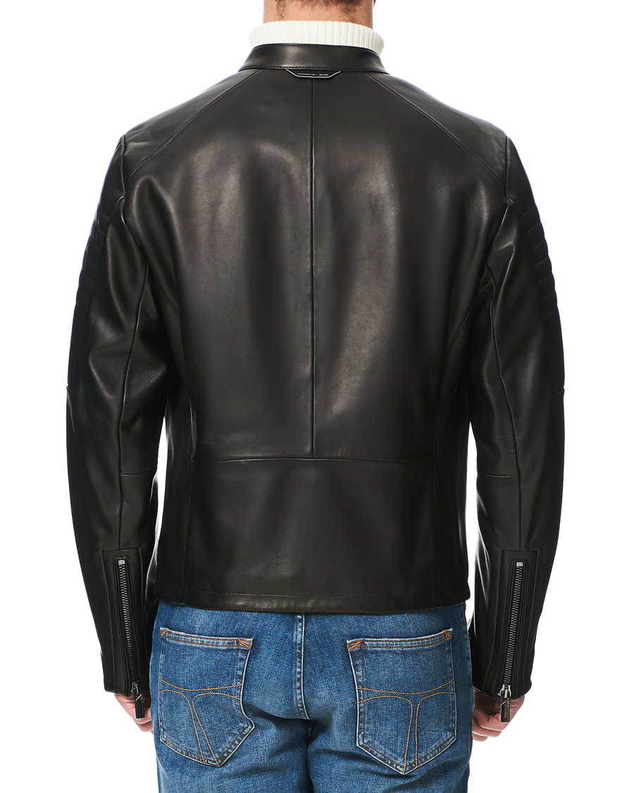 Heren | Jassen | BOSS BLACK | BOSS Porsche Capsule Noptem Leather Jacket Black