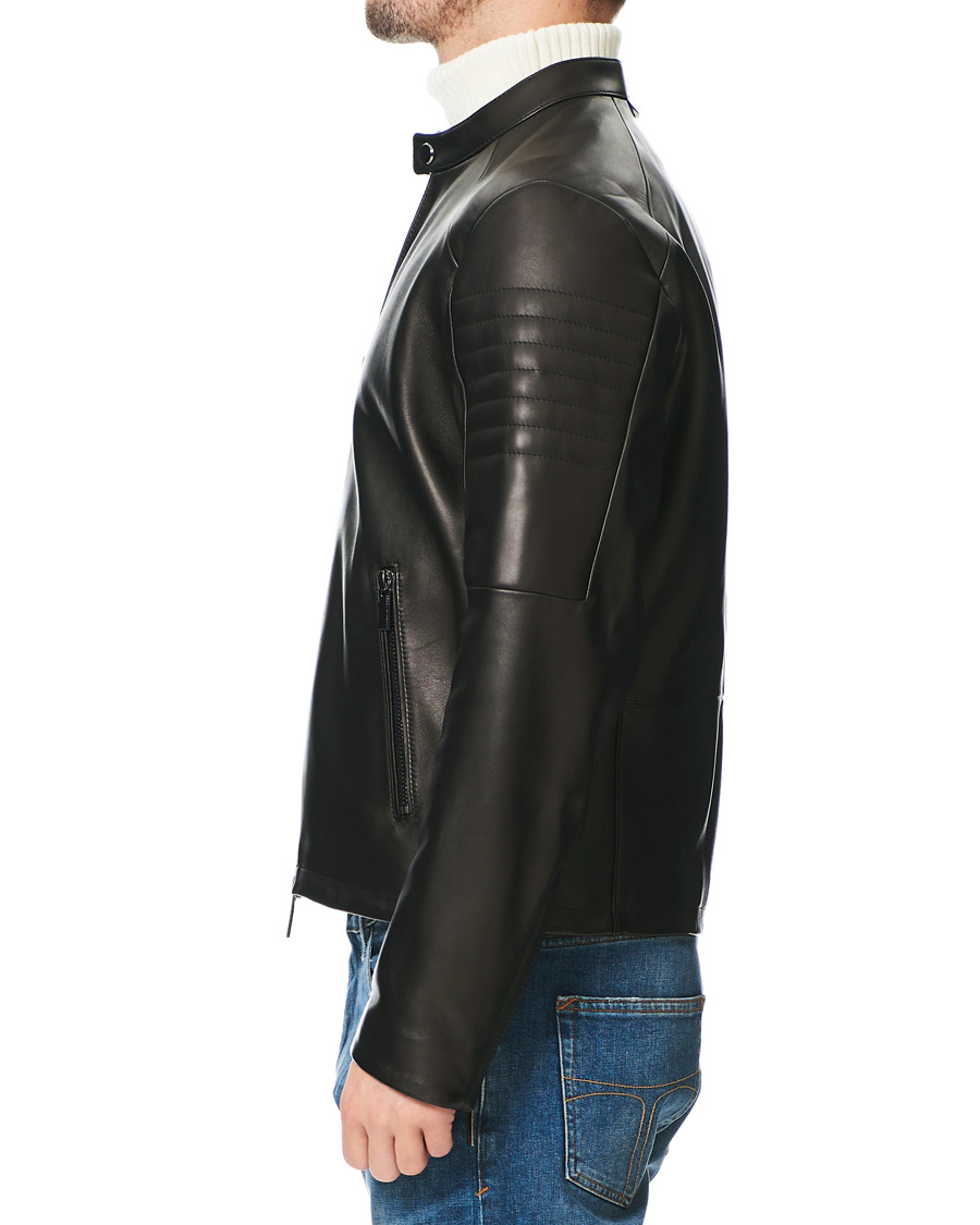 Heren | Jassen | BOSS BLACK | BOSS Porsche Capsule Noptem Leather Jacket Black
