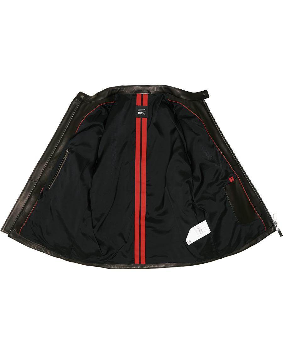 Heren | Jassen | BOSS BLACK | BOSS Porsche Capsule Noptem Leather Jacket Black